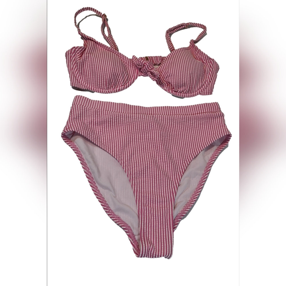 Striped Pink Bikini Set